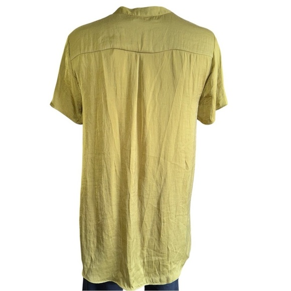 NWT WOMENS RACHEL ZOE XS V NECK AVACADO COLORED BLOUSE SHORT SLEEVE - Picture 3 of 5